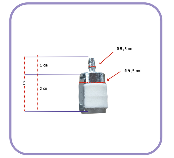 Filtro Benzina per Motosega e Decespugliatore Echo tipo WALBRO